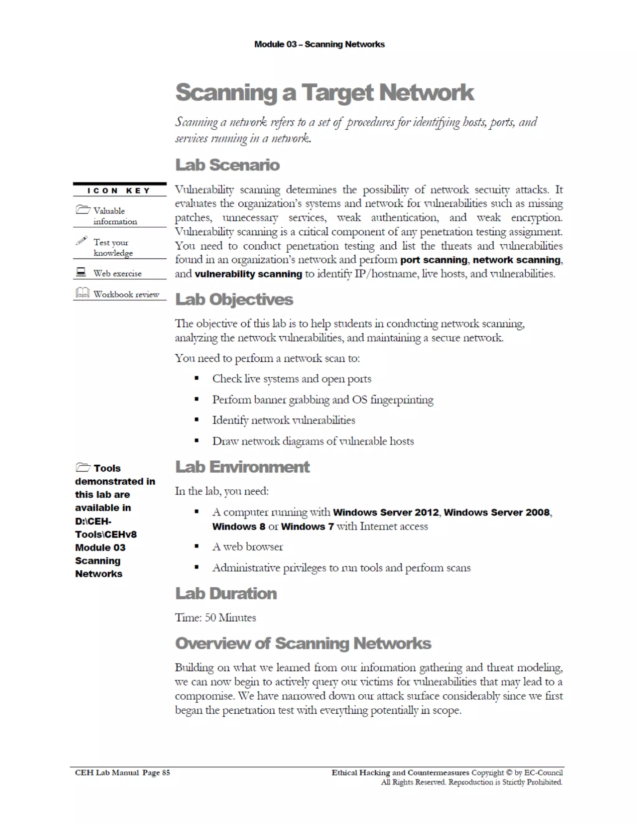 Cehv8 Labs - Module03: Scanning Networks.