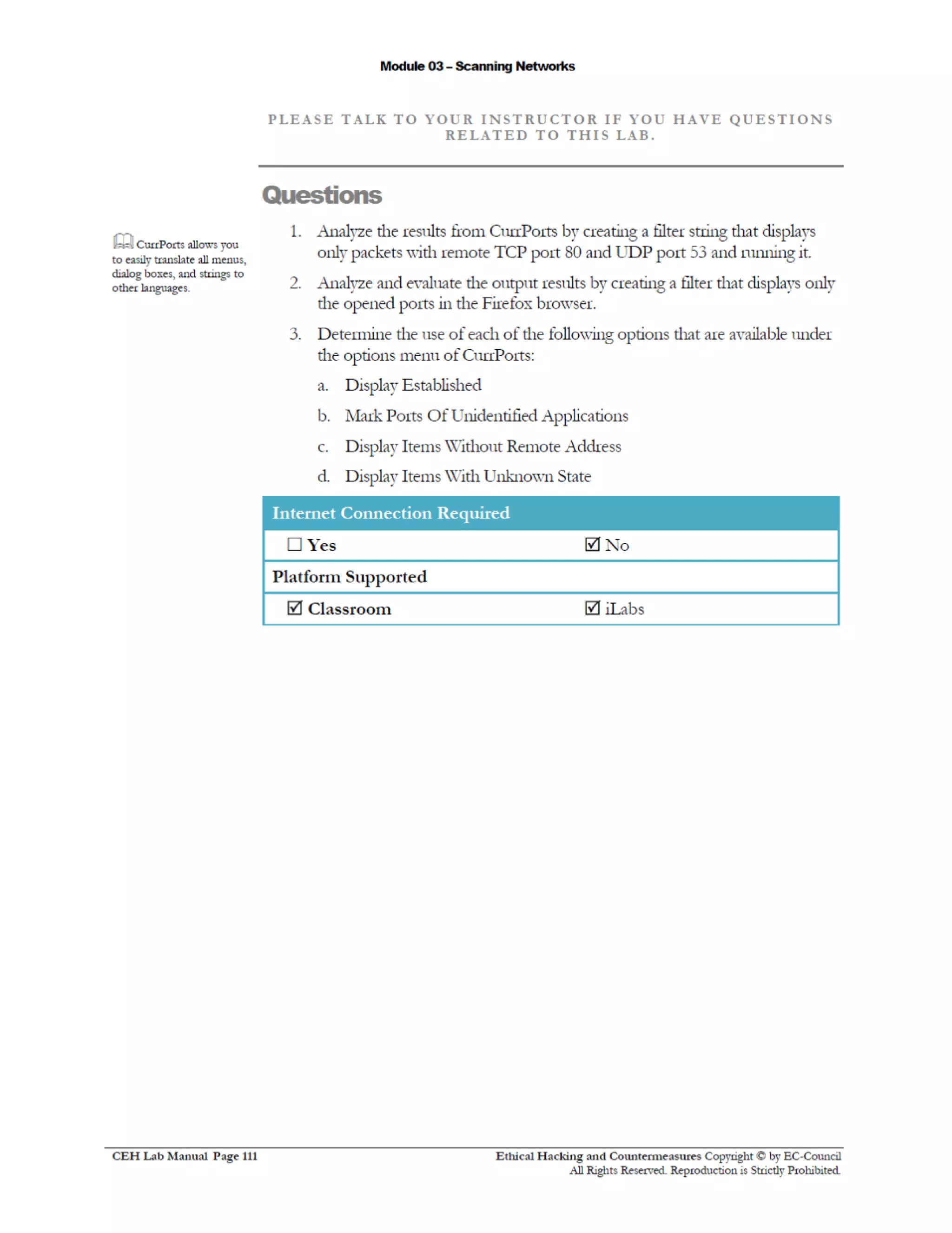 Cehv8 Labs - Module03: Scanning Networks.