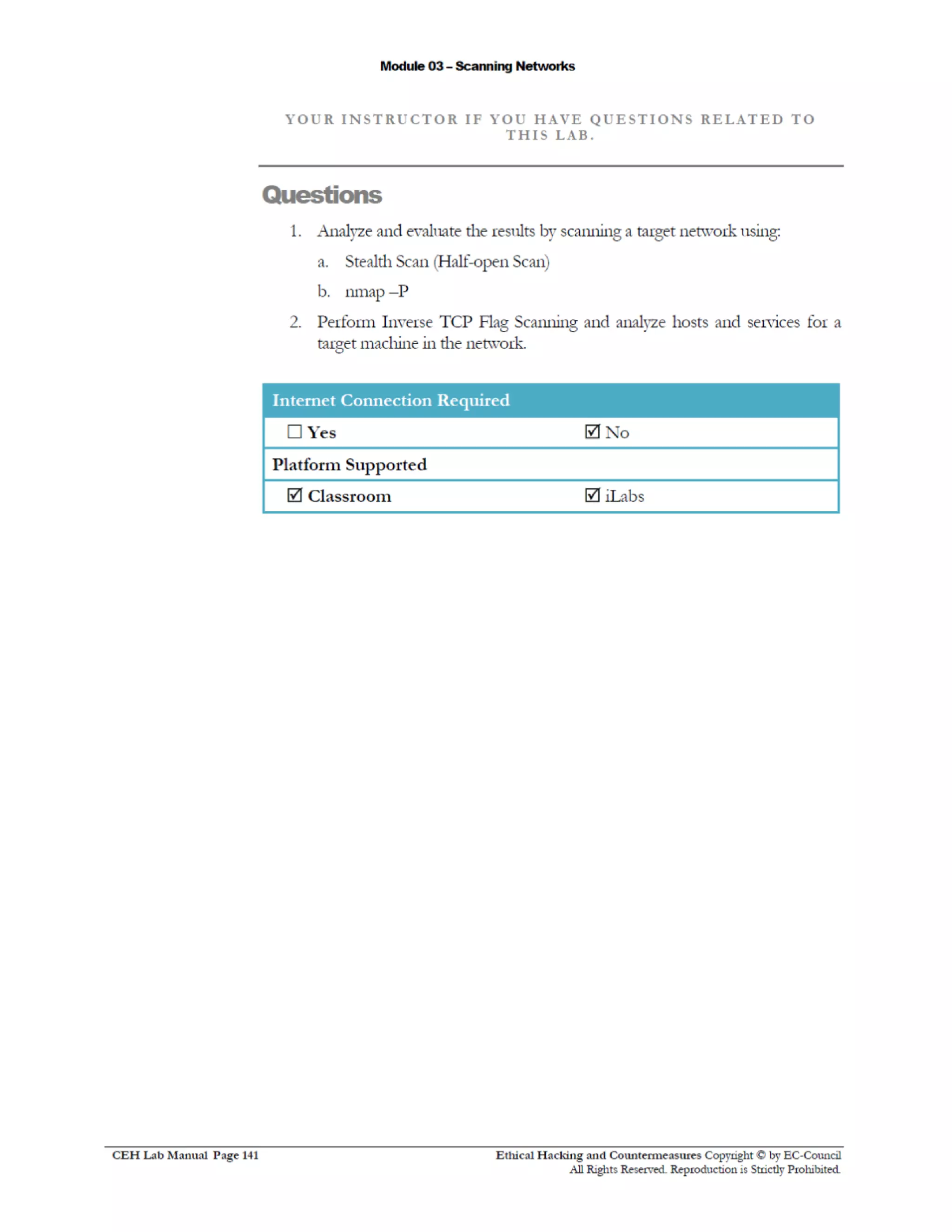 Cehv8 Labs - Module03: Scanning Networks.