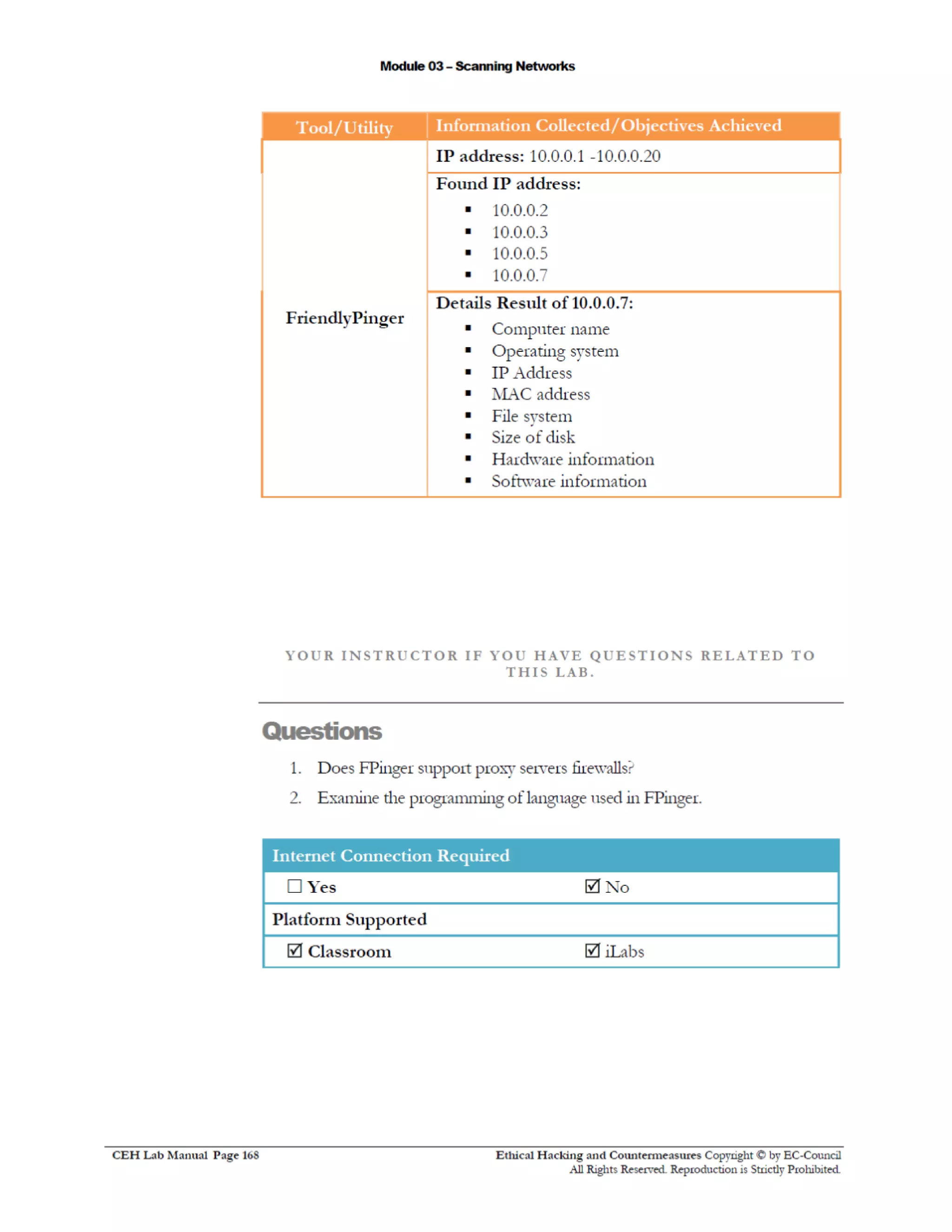 Cehv8 Labs - Module03: Scanning Networks.