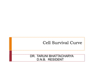 Cell Survival Curve
DR. TARUNI BHATTACHARYA
D.N.B. RESIDENT
 