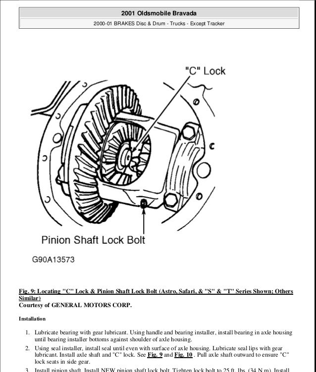 2000 OLDSMOBILE BRAVADA Service Repair Manual