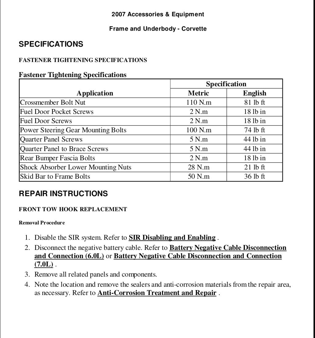2005 CHEVROLET CORVETTE Service Repair Manual