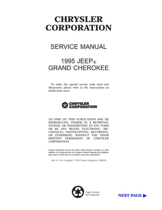 1995 JEEP CHEROKEE SERVICE MANUAL PDF visual data 8