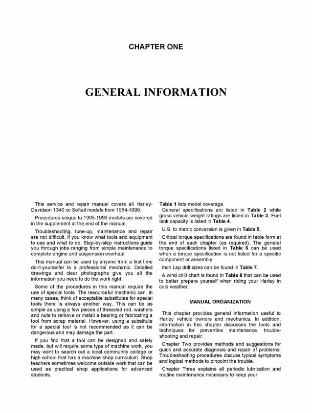 1998 Harley Davidson Softail Service Repair Manual