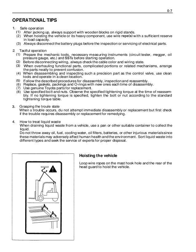 Toyota 5FBE15 Forklift Service Repair Manual