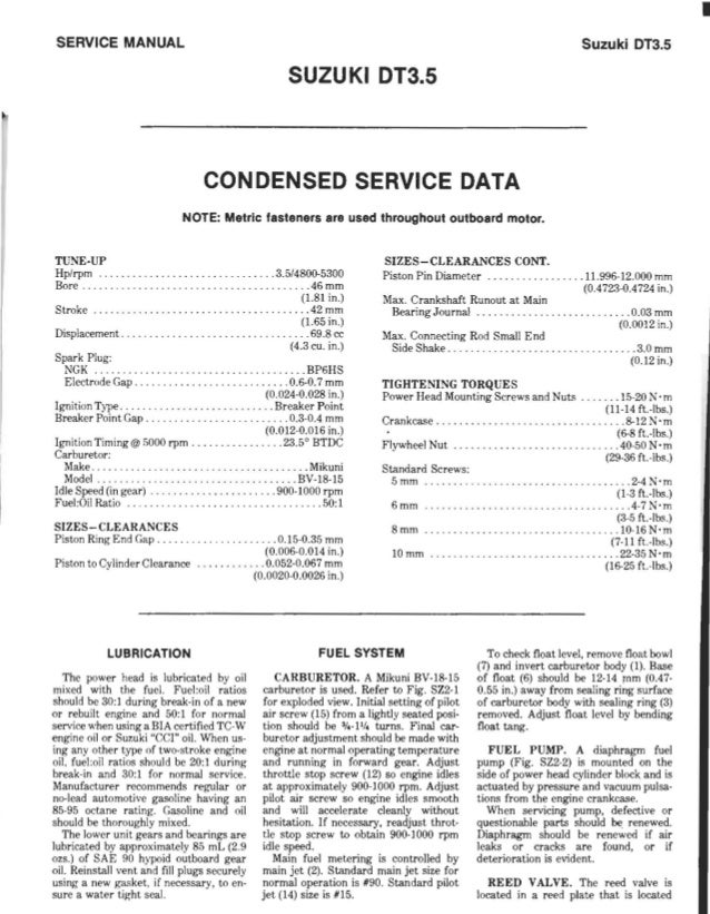 Suzuki dt15 service manual