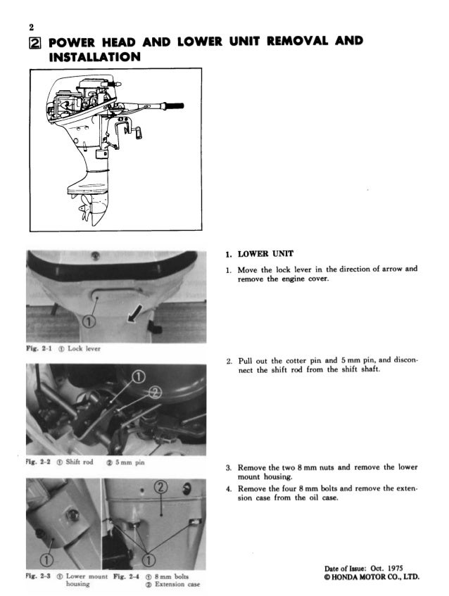 Honda Marine Outboard B75K3 Service Repair Manual