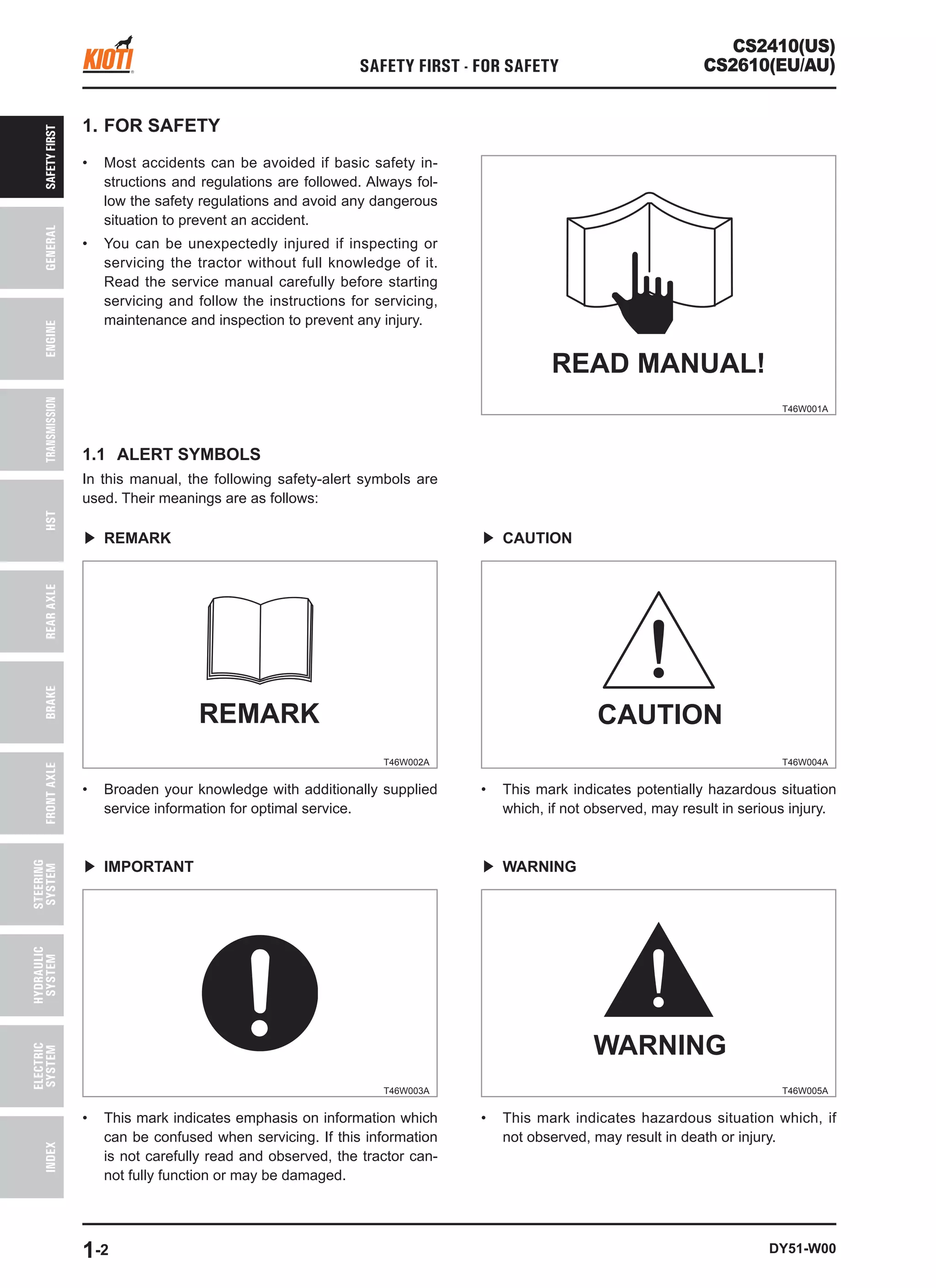 Kioti Daedong CS2410 (US) Tractor Service Repair Manual | PDF