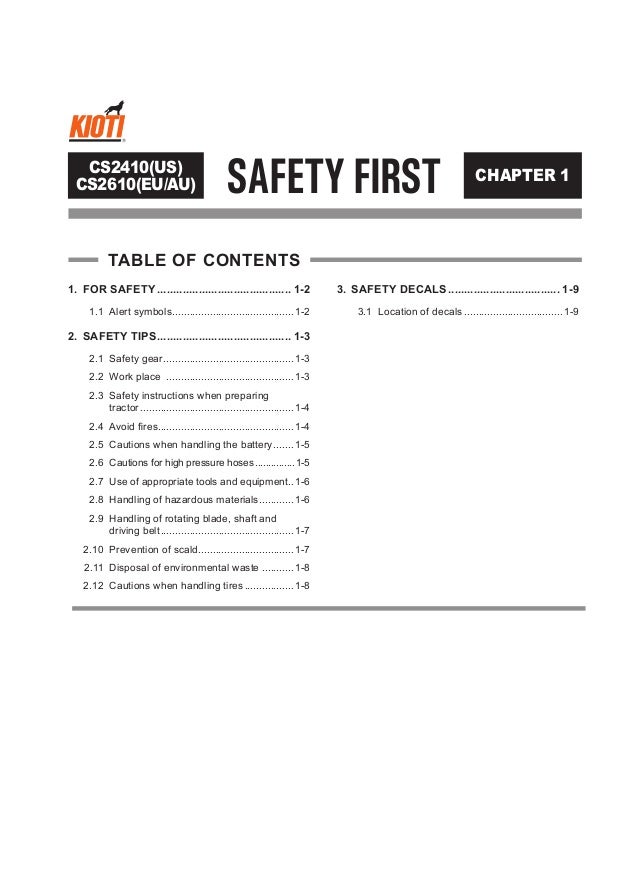 Kioti Daedong CS2410 (US) Tractor Service Repair Manual