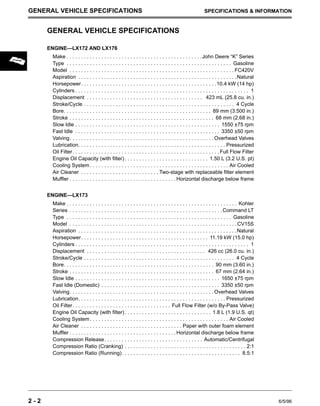 Lx178 Engine Problem JOHN DEERE LX178 LAWN GARDEN TRACTOR Service Repair Manual | PDF