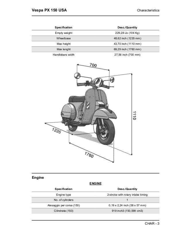 Piaggio Vespa PX 150 Service Repair Manual