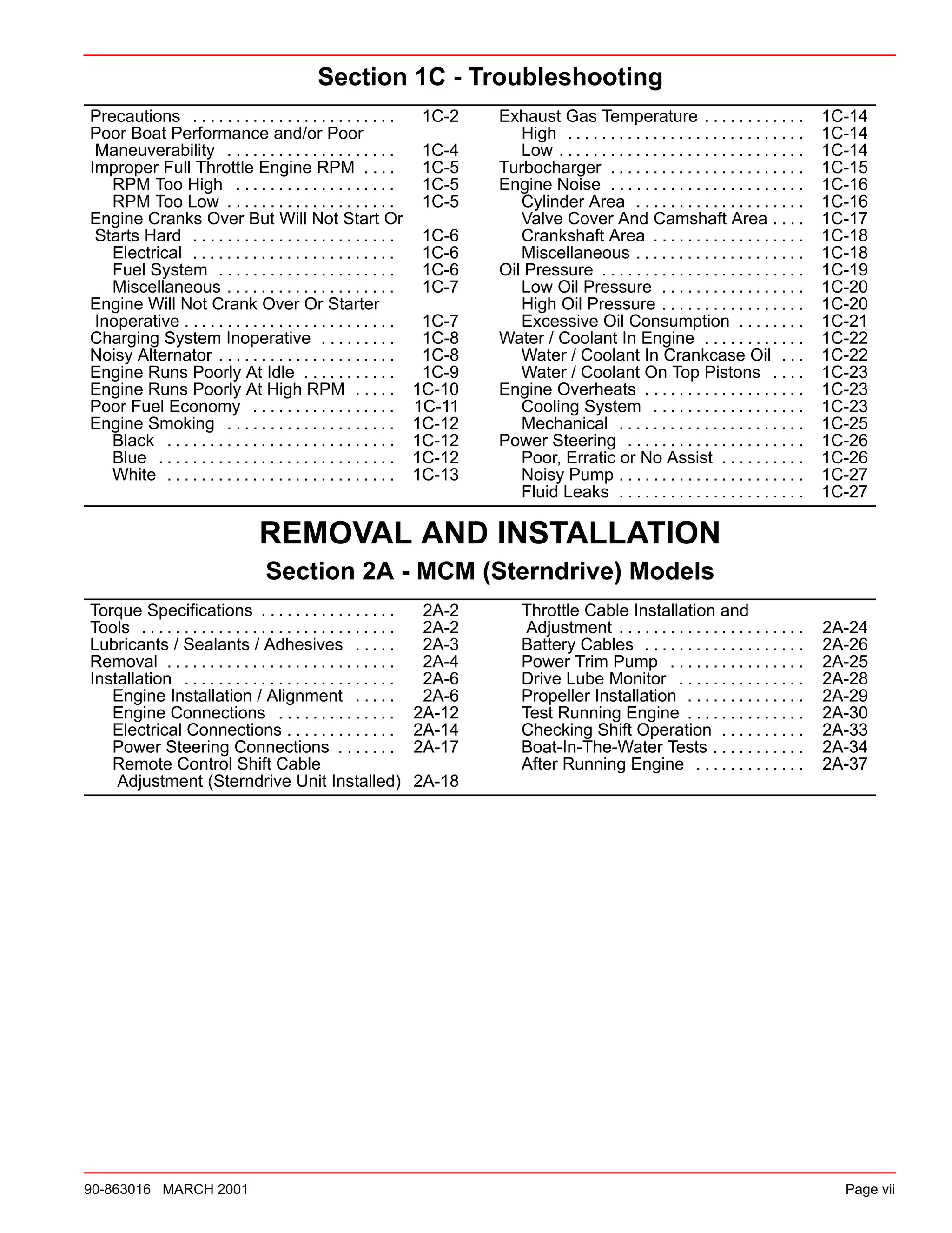 Mercury MerCruiser D1.7L DTI (0M055001 and Above) Service Repair Manual ...