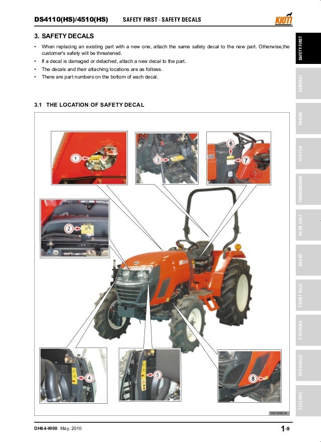 Kioti Daedong DS4510HS Tractor Service Repair Manual