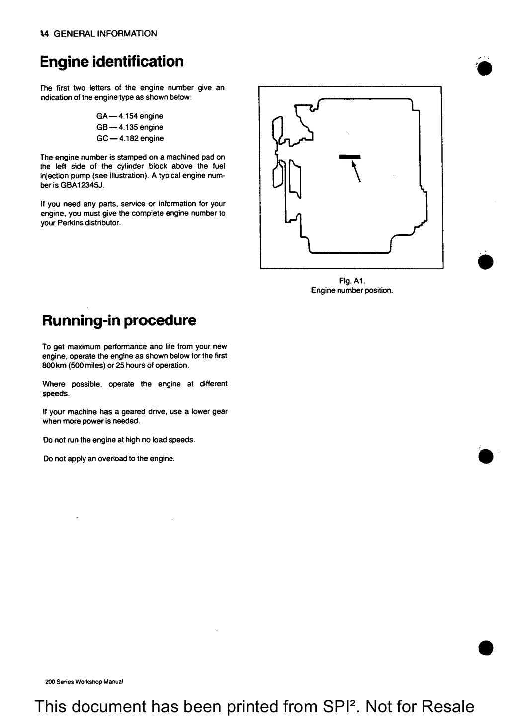 PERKINS 200 SERIES 4.182 DIESEL ENGINE Service Repair Manual