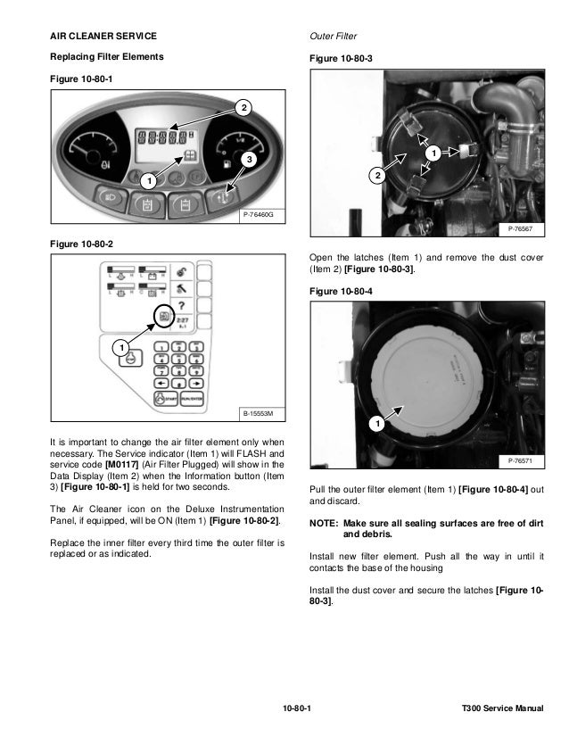 BOBCAT T300 COMPACT TRACK LOADER Service Repair Manual S/N A5GU20001