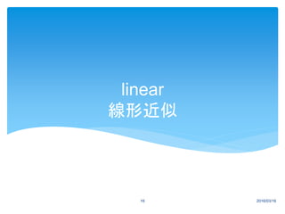 linear
線形近似
2016/03/1616
 