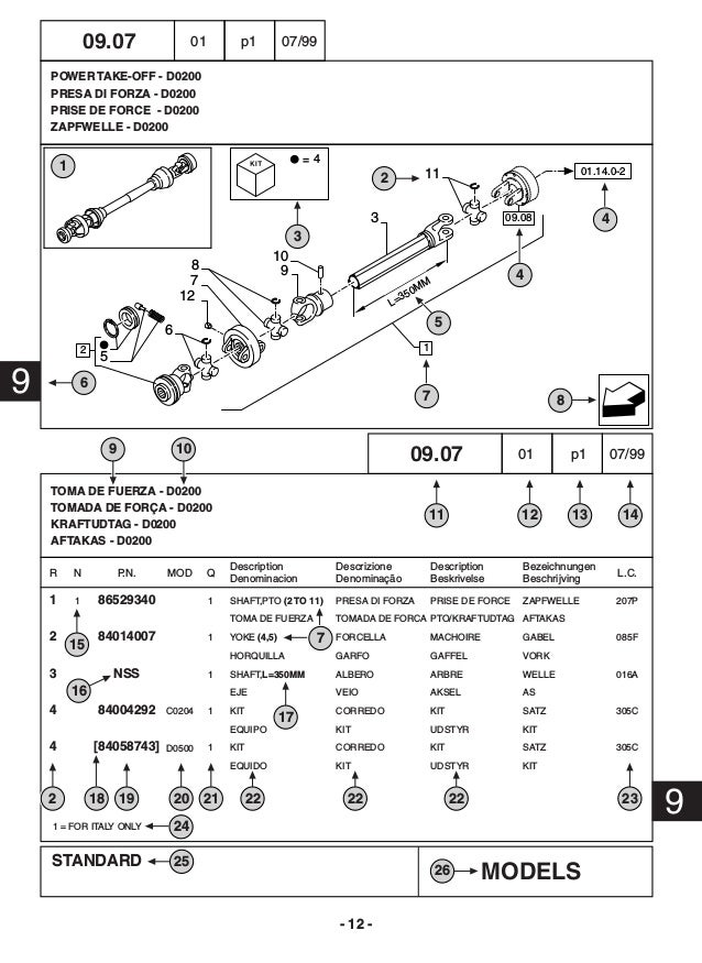 New Holland B95B Backhoe Loader Parts Catalogue Manual