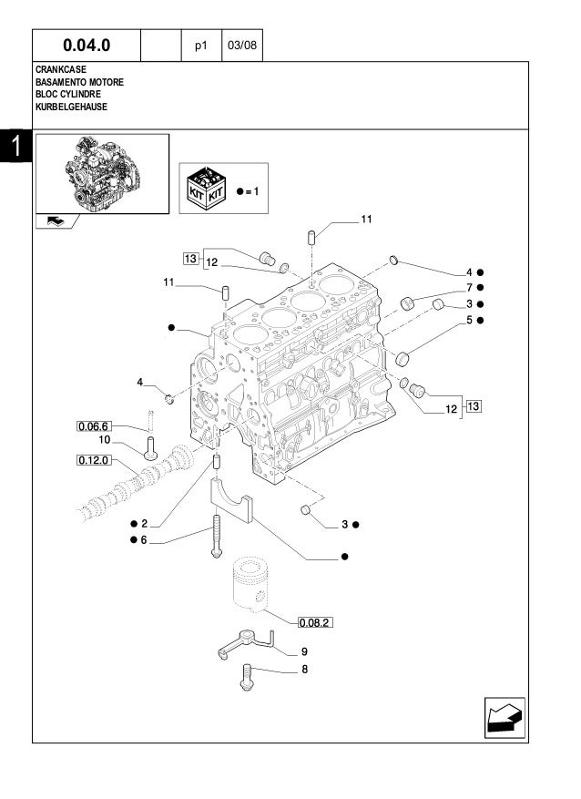 New Holland B110B Backhoe Loader Parts Catalogue Manual