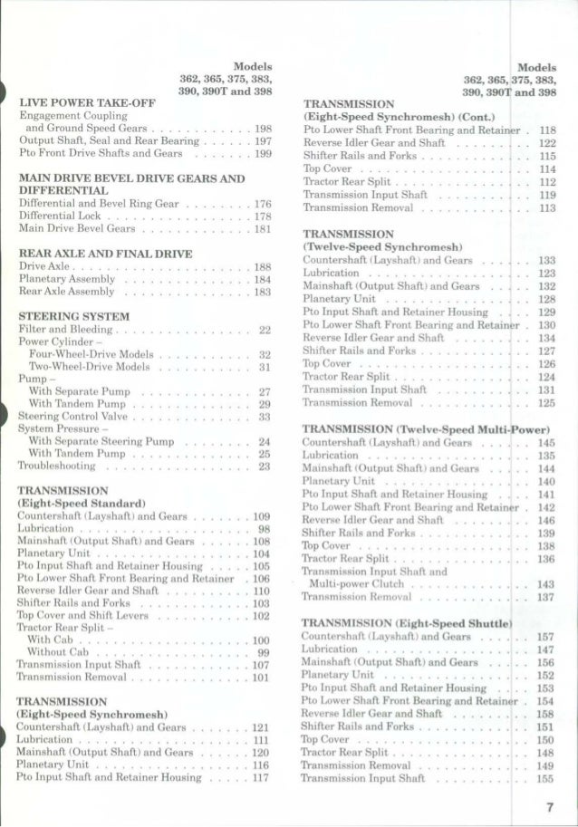 Massey Ferguson Mf365 Tractor Service Repair Manual
