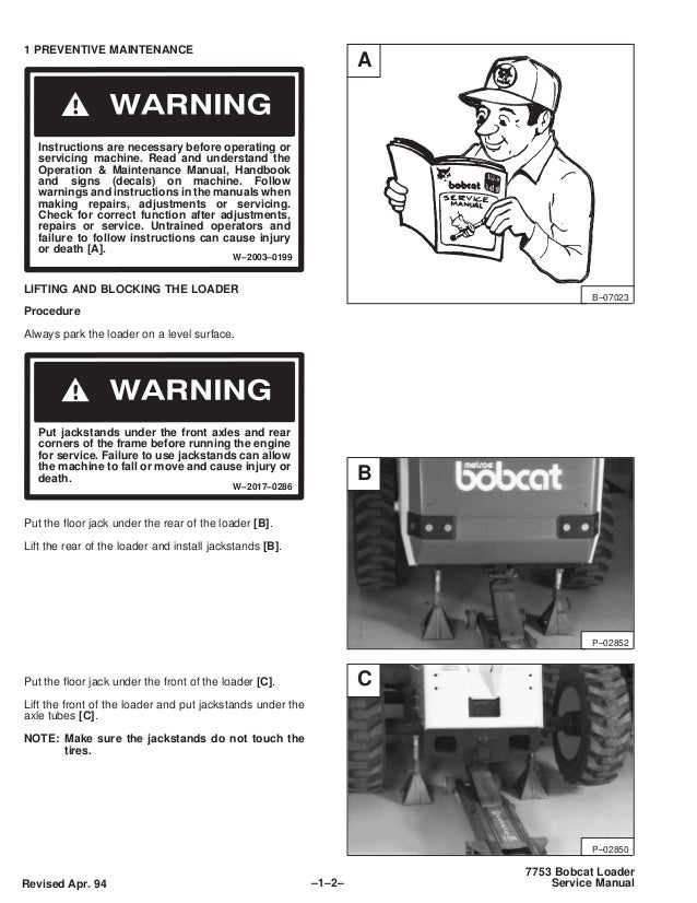 Bobcat 7753 Skid Steer Loader Service Repair Manual