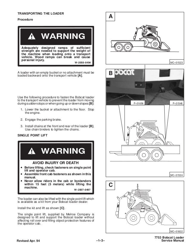 Bobcat 7753 Skid Steer Loader Service Repair Manual