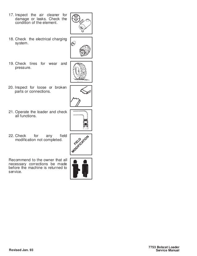 Bobcat 7753 Skid Steer Loader Service Repair Manual