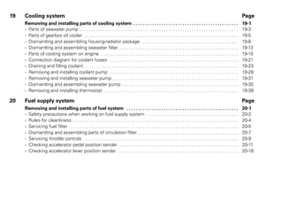 Volkswagen SDI 1.9L 40-4 Diesel Marine Engine Service Repair Manual PDF
