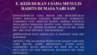 Amer Rasul hadis pada masa Rasul | PPTX