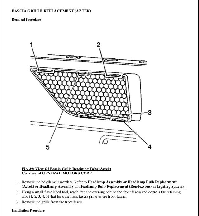 2003 Pontiac Aztek Repair Manual