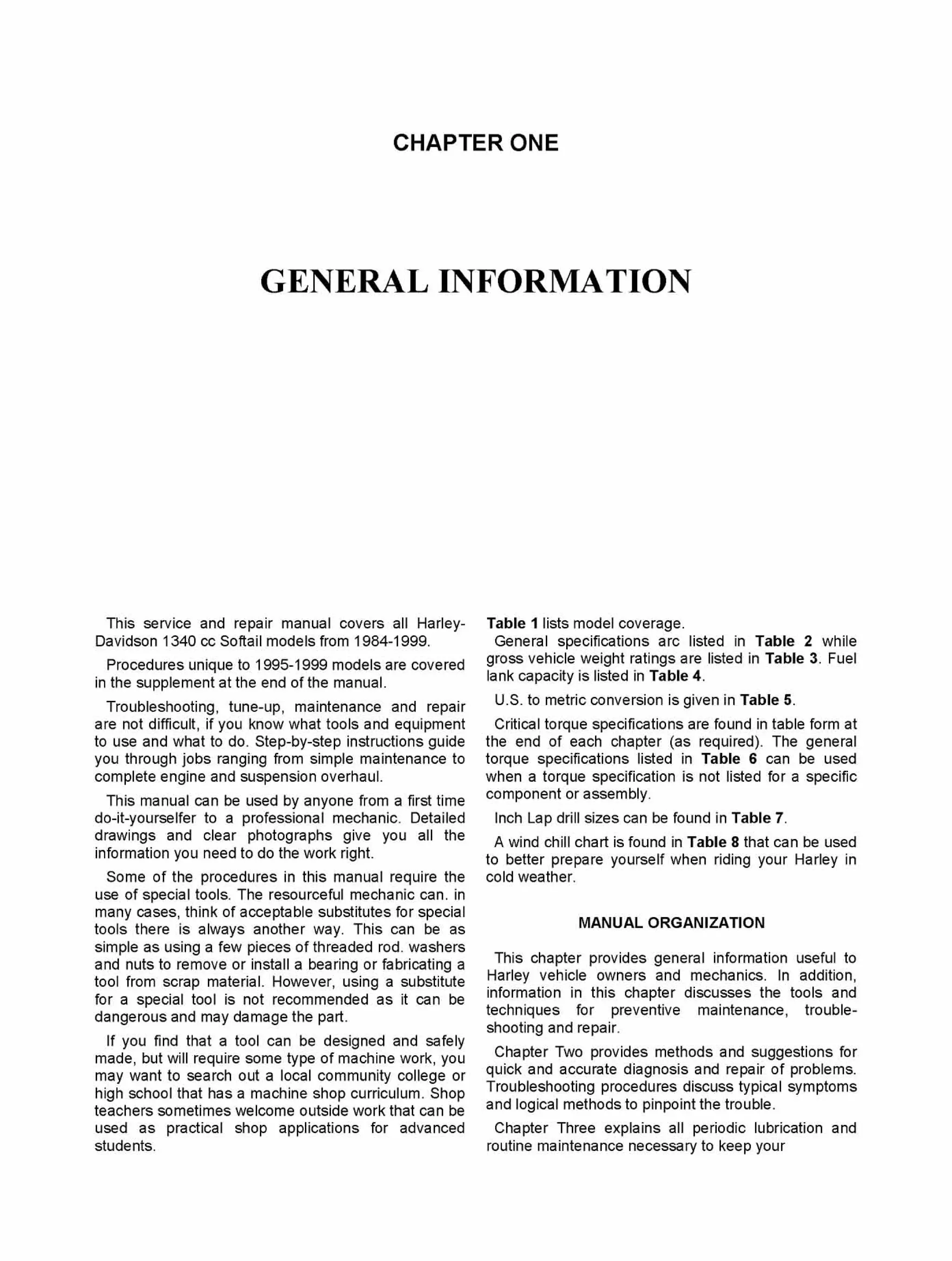 1999 HARLEY DAVIDSON SOFTAIL SERVICE MANUAL PDF visual data 4