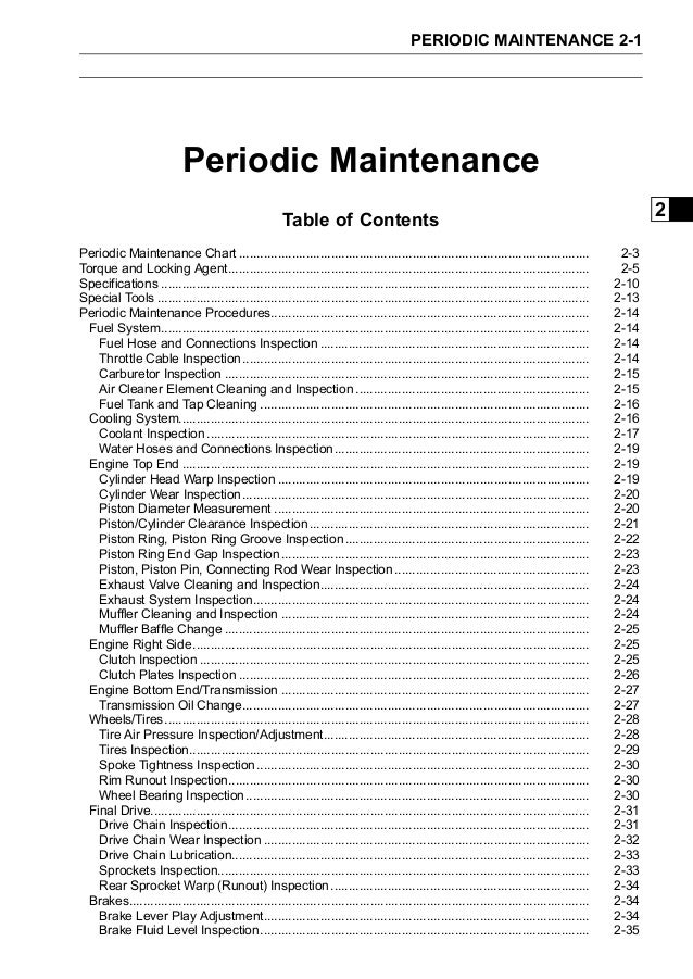 2004 Kawasaki KX250-M2 Service Repair Manual