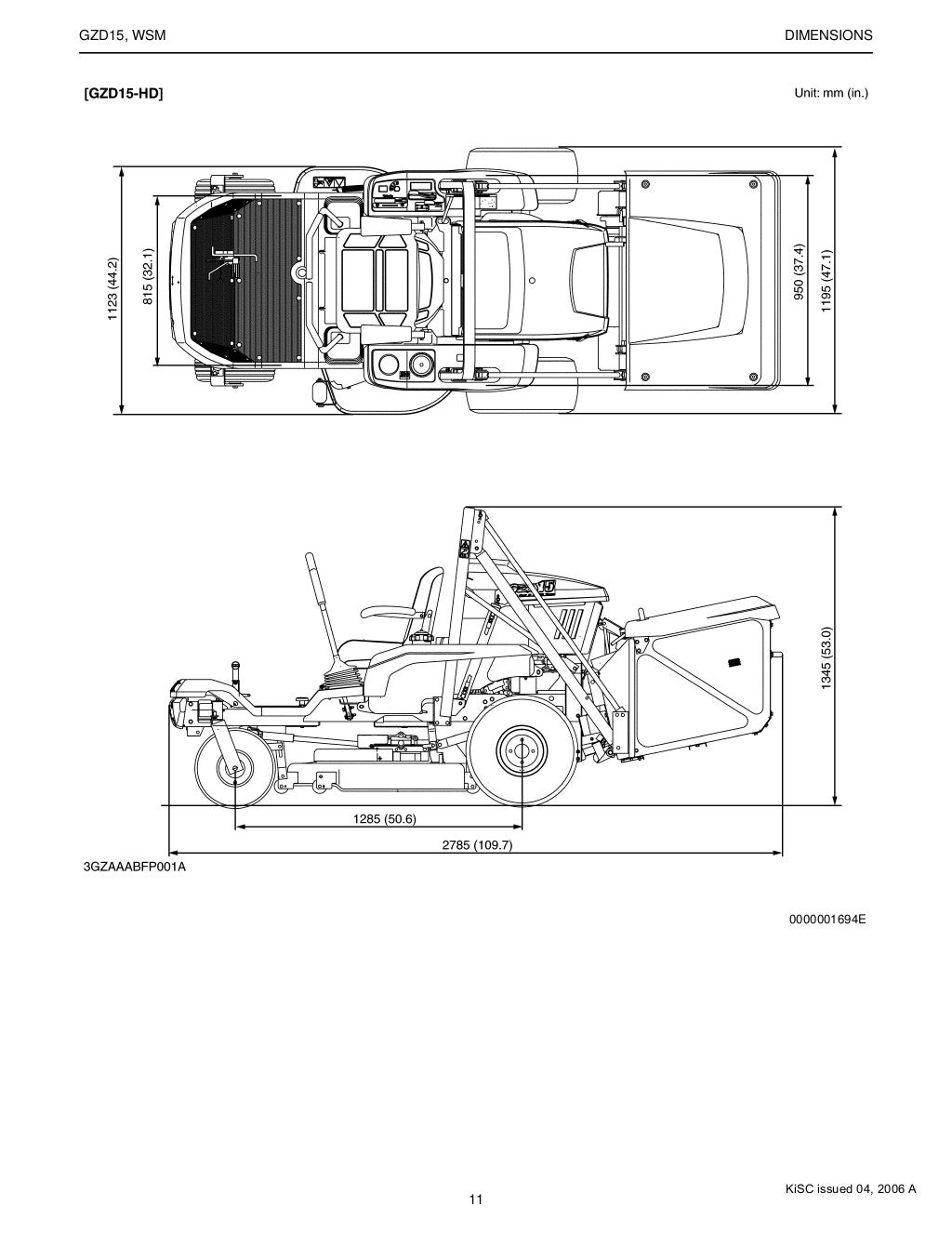 Kubota GZD15-LD Zero Turn Mower Service Repair Manual