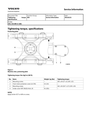 Volvo EC210B LC EC210BLC Excavator Service Repair Manual | PDF
