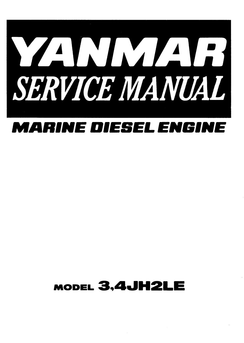 Yanmar 3JH2L-T Marine Diesel Engine Service Repair Manual
