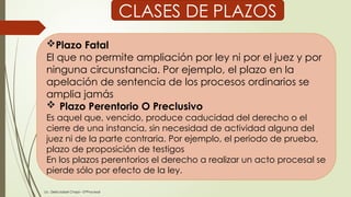 Derecho Procesal Civil: Plazos Procesales y su Regulación Legal | PPTX