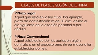 Derecho Procesal Civil: Plazos Procesales y su Regulación Legal | PPTX