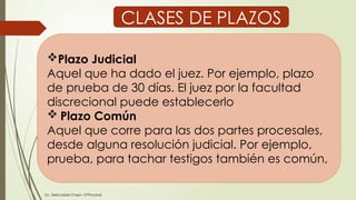 Derecho Procesal Civil: Plazos Procesales y su Regulación Legal | PPTX