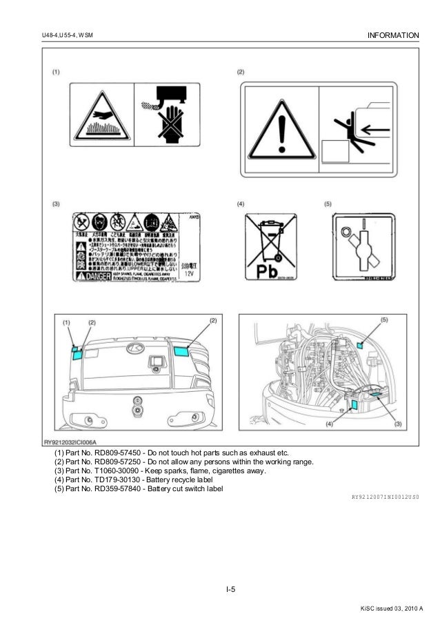 Kubota U55 4 Excavator Service Repair Manual