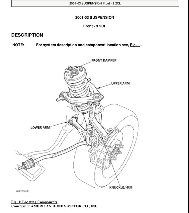 2001 ACURA CL Service Repair Manual
