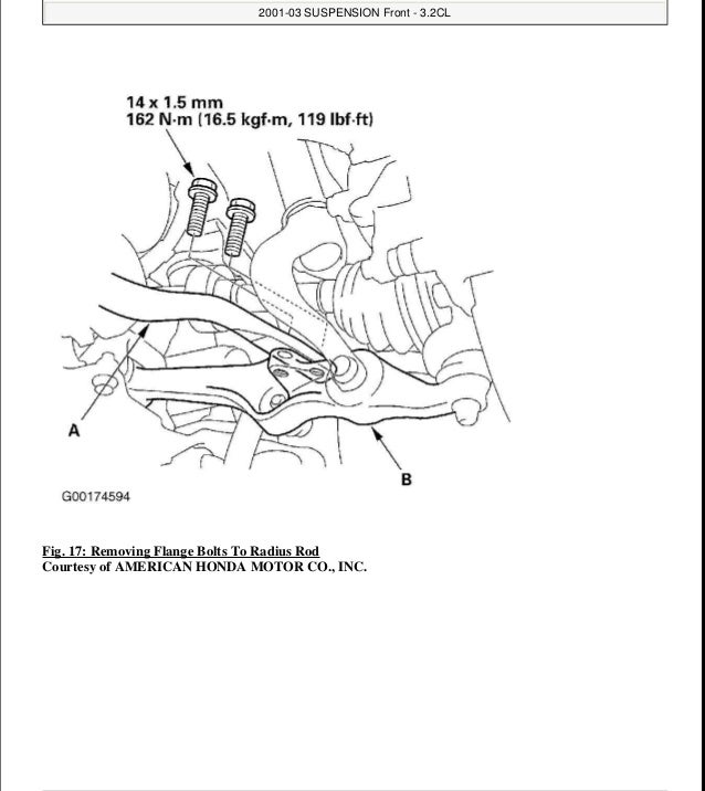 2001 ACURA CL Service Repair Manual