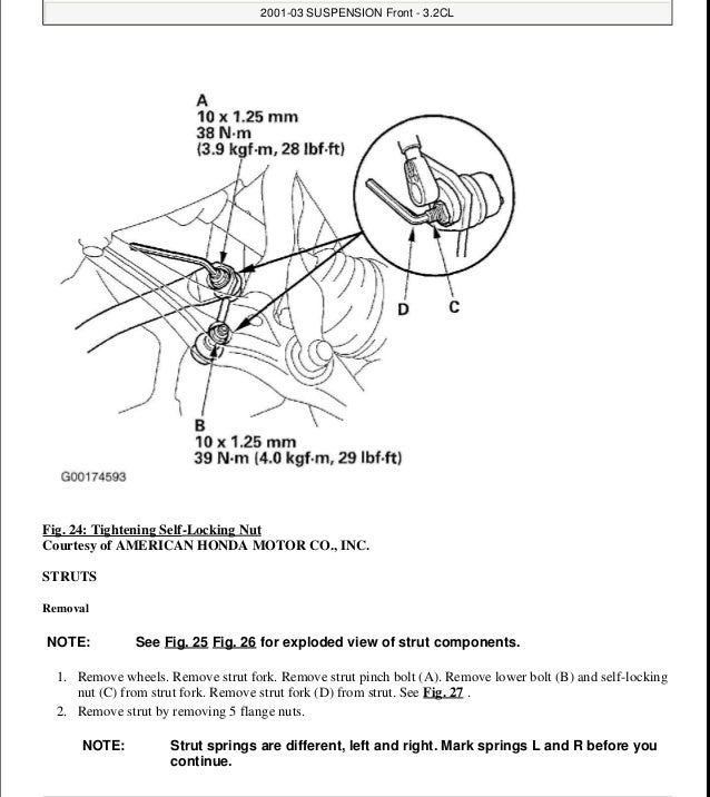 2001 ACURA CL Service Repair Manual