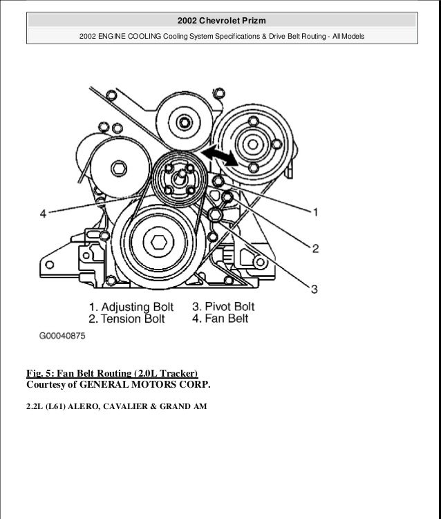 2002 CHEVROLET PRIZM Service Repair Manual