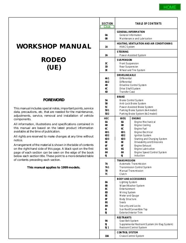 2000 isuzu trooper repair manual