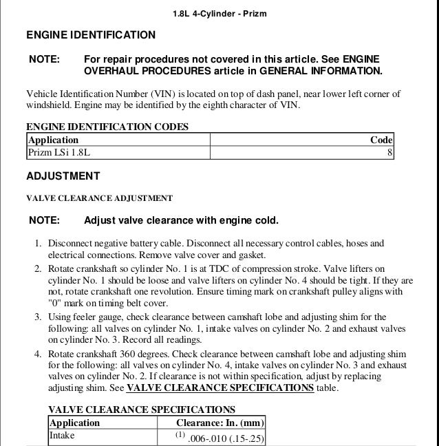 1998 Toyota Corolla Service Repair Manual