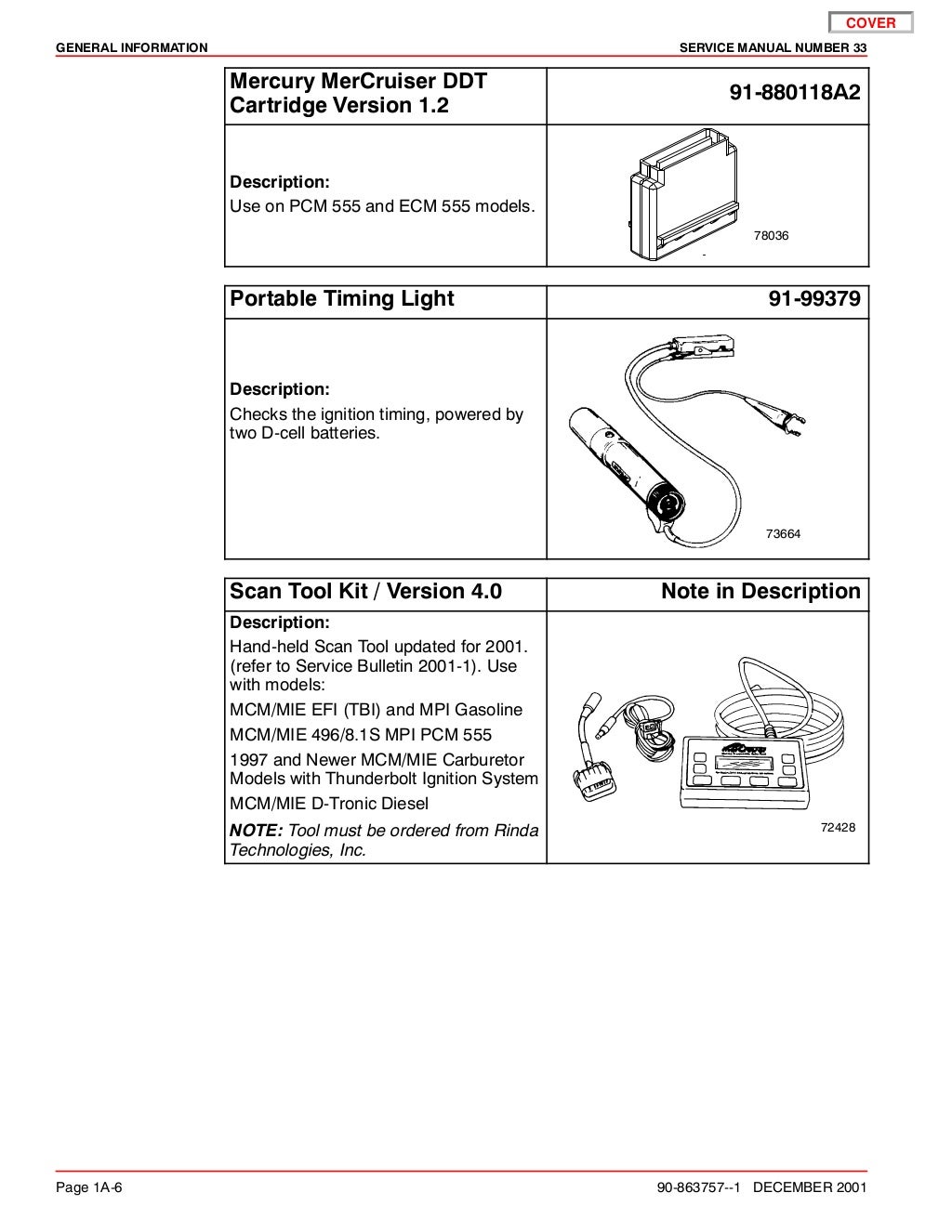 MERCURY MERCRUISER 8.1S Horizon DIAGNOSTICS Service Repair Manual SN