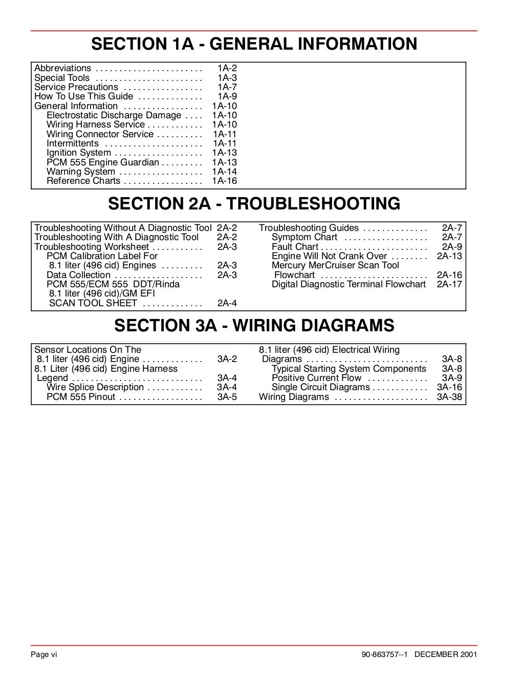 MERCURY MERCRUISER 8.1S Horizon DIAGNOSTICS Service Repair Manual SN