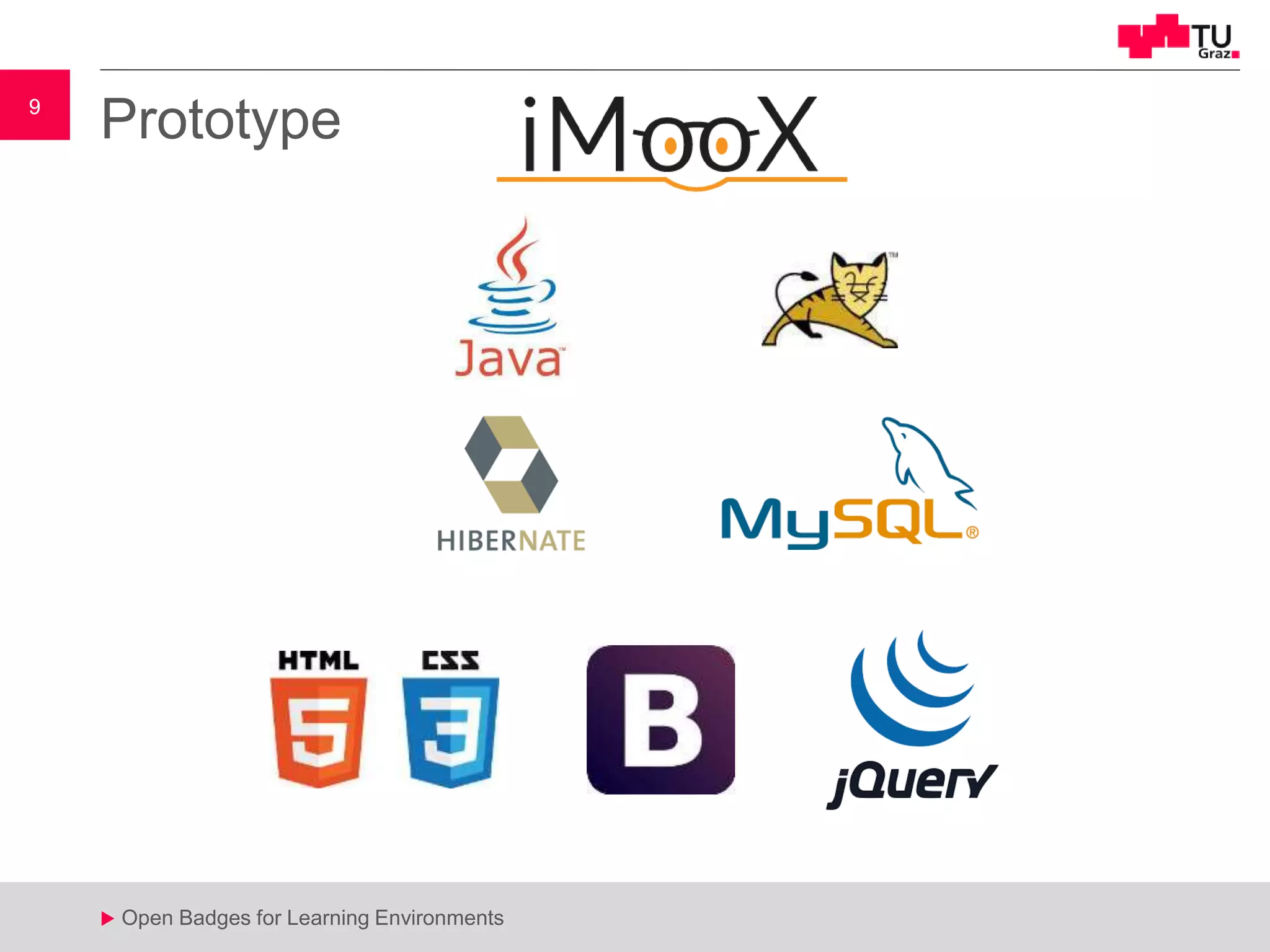 9
u Open Badges for Learning Environments
9
u
Prototype
 