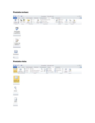 Pestaña revisar: 
Pestaña vista: 
 