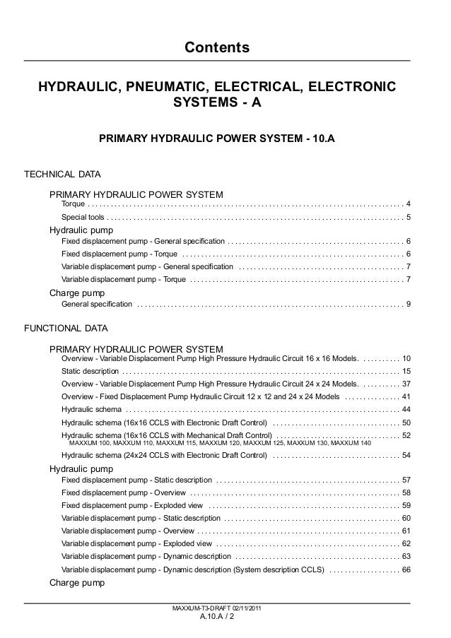 case ih maxxum 115 tractor service repair manual